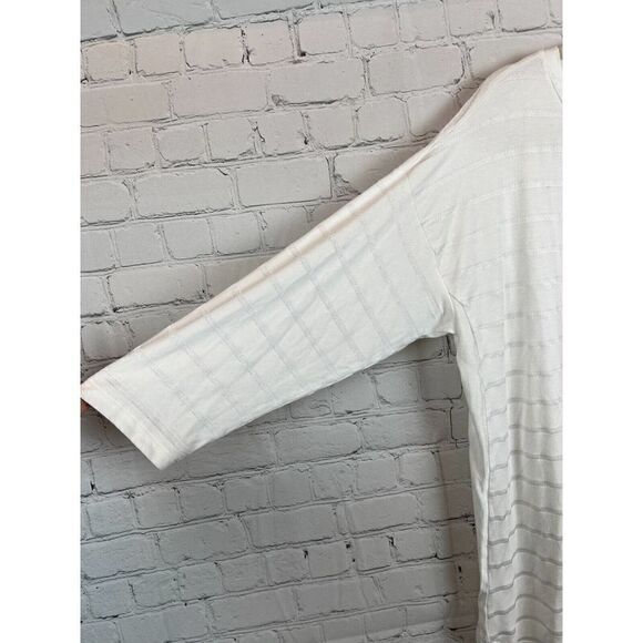 CHICO'S Petite white knit drop shoulders 3/4 sleeve top tunic size 2P (12/14P) - Picture 3 of 7
